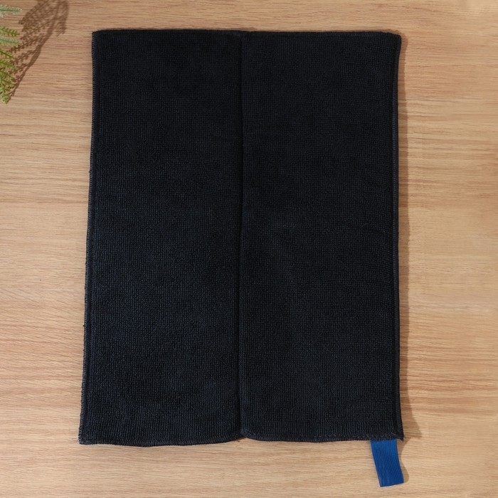 Коврик для сушки посуды Доляна &laquo;Лофт&raquo;, 30&times;40 см, микрофибра, цвет чёрный