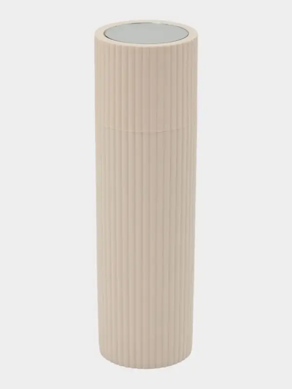 Футляр для зубной пасты и щетки с зеркалом. цвет бежевый