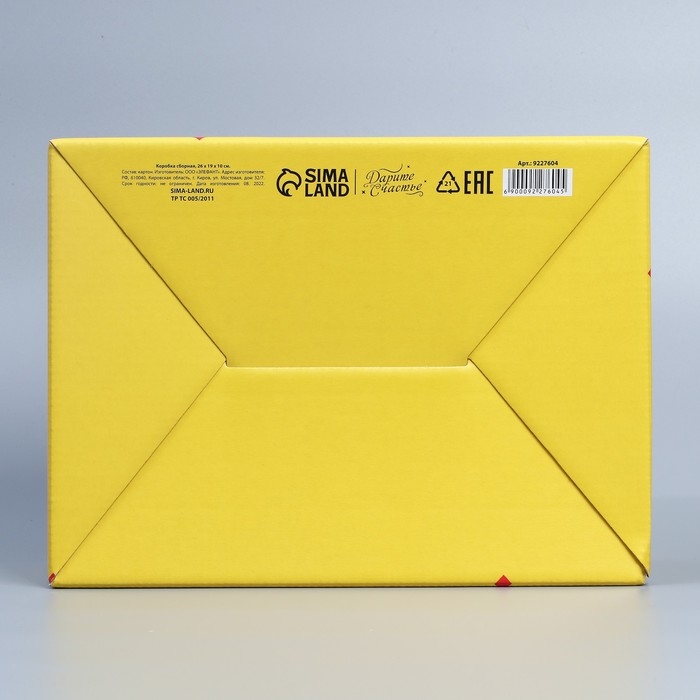 Коробка подарочная сборная, упаковка, &laquo;С Днём рождения&raquo;, 26 х 19 х 10 см