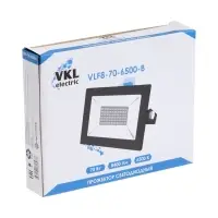 Прожектор светодиодный VKL electric, 70 Вт, 8400 Лм, 6500К, IP65, 220V, черный, свеч.хол.бел. 109814