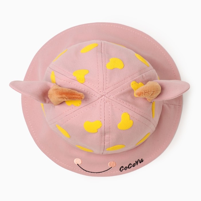 Панама для девочки "Коровка" MINAKU цвет розовый, р-р 50