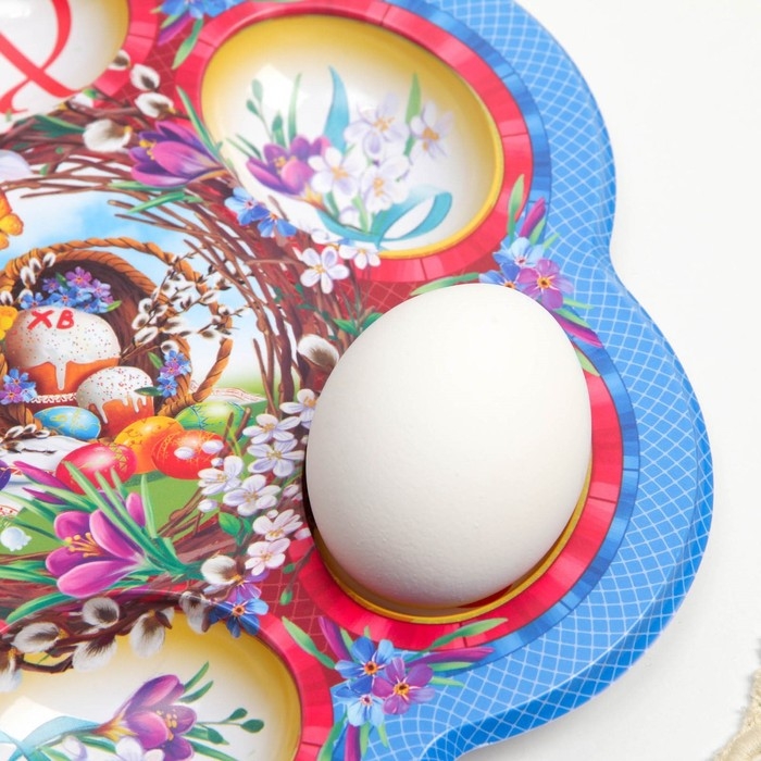 Пасхальная подставка на 6 яиц &laquo;Композиция&raquo; на пасху, 21,5 х 19.9см