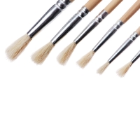 Набор кистей коза круглые 6 штук (№2,4,6,8,10,12) с деревянными ручками на блистере          1070838