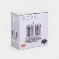 Набор для специй "Сияние.Black/White", 2 шт, на подставке