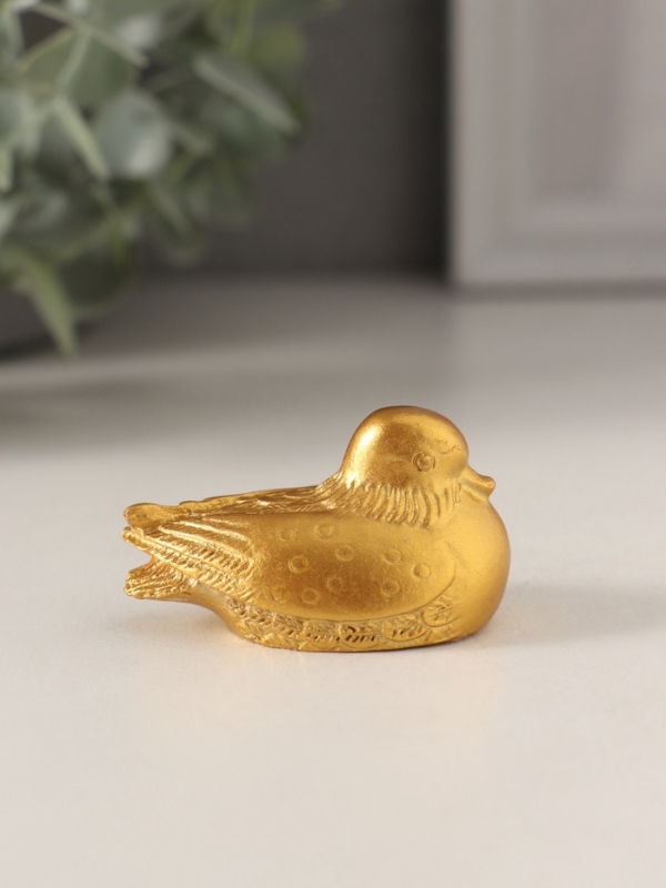 Сувенир полистоун "Уточки-мандаринки" золото набор 4 шт 4,8х3х2,8 см