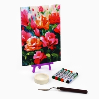 Рисование пастелью с мольбертом &laquo;Красочные пионы&raquo;, набор для творчества