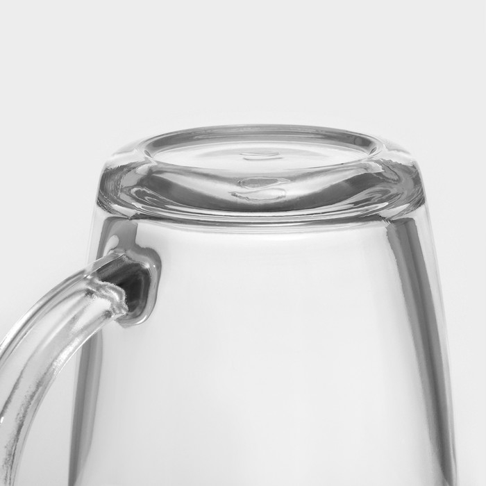 Кружки Paşabah&ccedil;e Basic, 340 мл, стекло, для чая и кофе, с ручкой, прозрачные, набор 2 шт