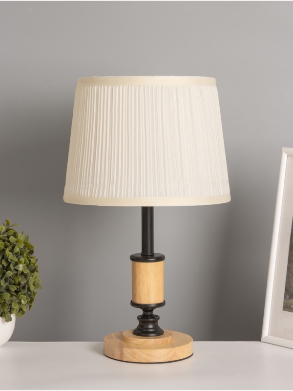 Лампа настольная BayerLux ЭКО "Глори" 1х40Вт Е27 коричневый/черный/бежевый 26х26х43см