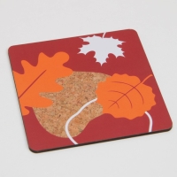 Кружка керамическая &laquo;Учителю&raquo; с ложкой и подставкой, 300 мл, цвет коричневый