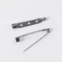 Основа для броши, 45/40/32/30/25/20 мм, набор 12 шт., цвет серебряный