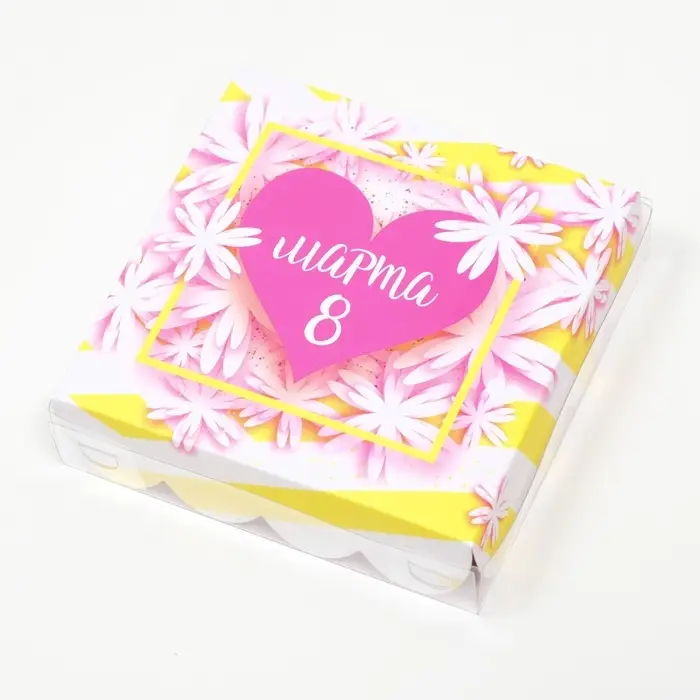 Коробка для печенья, &laquo;К женскому дню&raquo;, 12&times;12&times;3 см