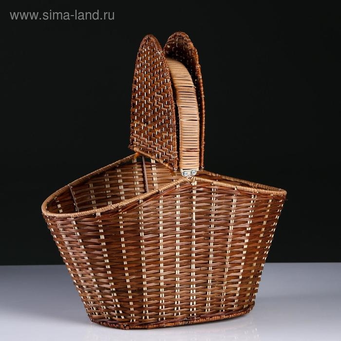 Корзина «Пикник», с двойной крышкой, усиленная, 37×25×28, ротанг Корзина «Пикник», с двойной крышкой, усиленная, 37×25×28, ротанг