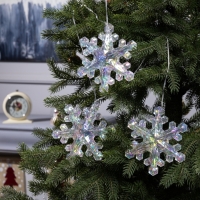 Гирлянда &laquo;Нить-грозди&raquo; 120 см, нить прозрачная, &laquo;Снежинки&raquo;, 30 LED, 4.5В, батарейки ААх3 (нет в комплекте), свечение тёплое белое