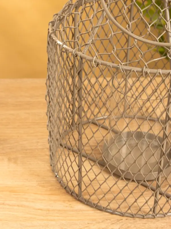 Подсвечник фонарь со стеклянной колбой 20х20х26 см, d 10 см, металл, цв. серый