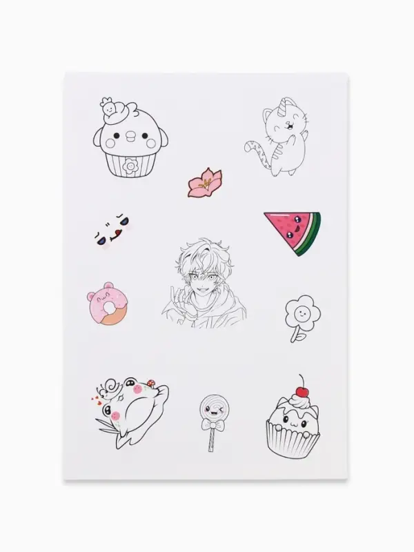 Наклейки детские, раскраска, 3 листа, А5 &laquo;Аниме&raquo;