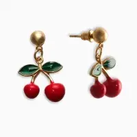 Набор 2 пред-а: серьги. кулон "Вишня" жемчуг, цветной в золоте