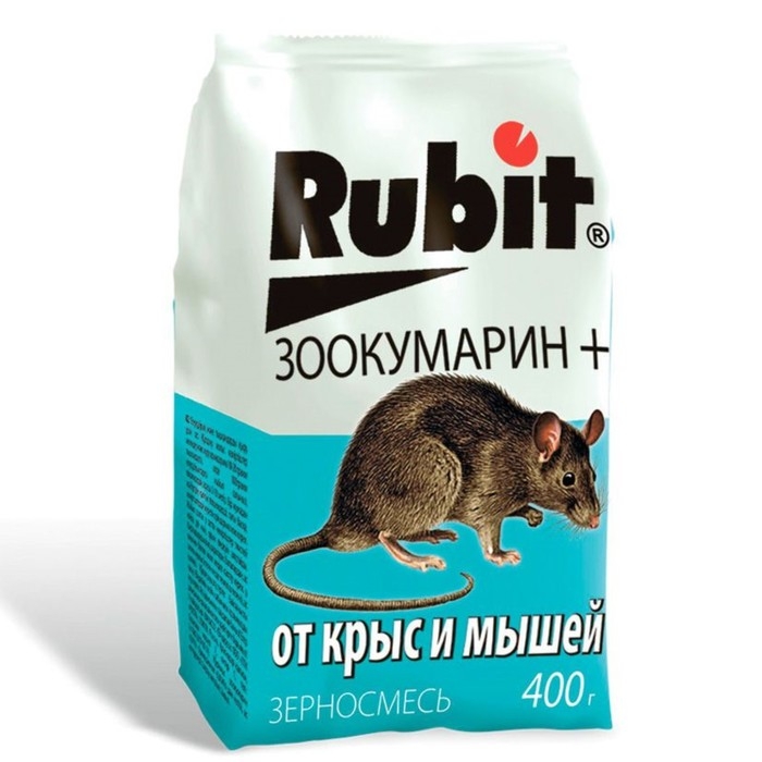 Зерновая смесь от крыс и мышей, "Rubit" Зоокумарин+, 400 Г