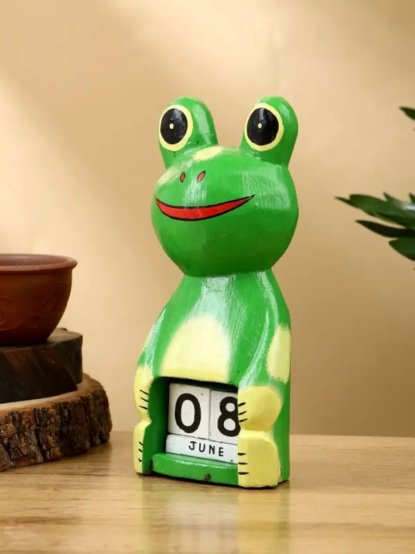 Календарь настольный &laquo;Лягушка&raquo;, 10&times;6&times;21 см, дерево, светло-зелёный