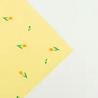 Бумага упаковочная тишью, &laquo;Цветы&raquo;, желтый, 50 см &times; 70 см 17 грамм