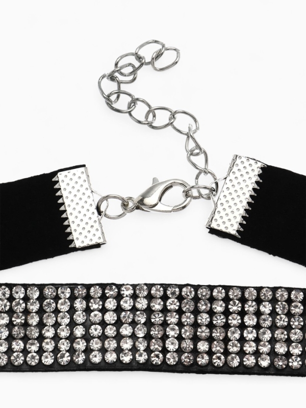 Чокер &laquo;Грация искр&raquo;, тонкий, цвет черно-серебряный, L=30 см