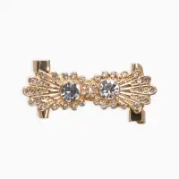 Зажим для кардигана "Ажур", астра, цвет белый в золоте