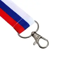 Лента для бейджа ширина -24мм, длина-80см с карабином, ТРИКОЛОР, Calligrata