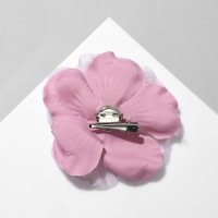 Брошь-заколка текстильная &laquo;Цветок&raquo; анютины глазки, цвет пыльно-розовый
