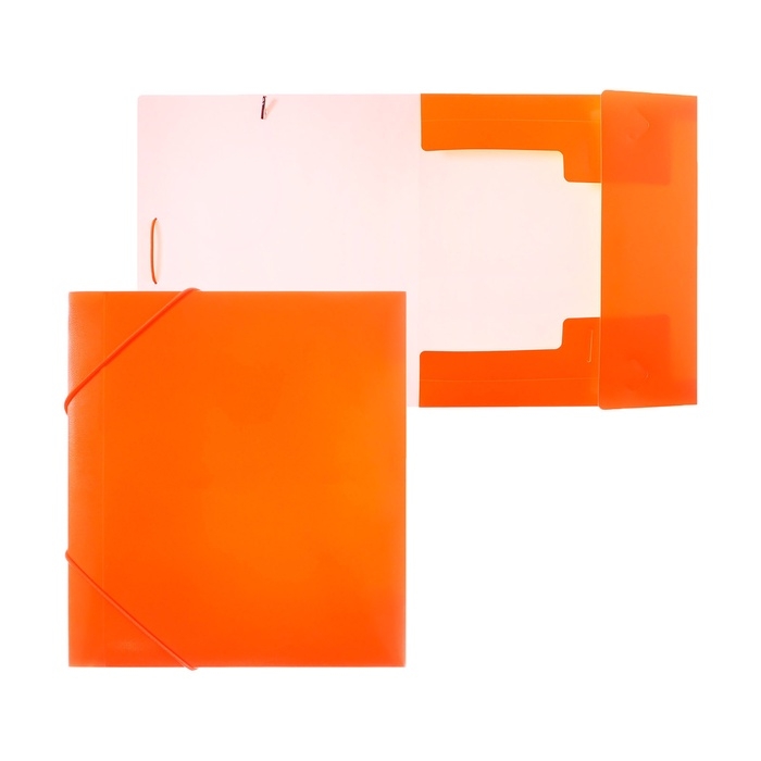 Папка на резинке А5, 500 мкм, Calligrata, корешок 30 мм, неон, оранжевая Папка на резинке А5, 500 мкм, Calligrata, корешок 30 мм, неон, оранжевая