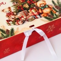 Новый год. Коробка подарочная новогодняя складная, упаковка, «Ёлка и медведь», 31 × 24,5 × 8 см . Новый год. Коробка подарочная новогодняя складная, упаковка, «Ёлка и медведь», 31 × 24,5 × 8 см .