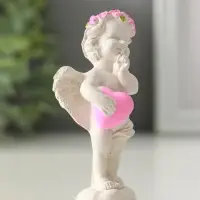 Фигура "Ангел с сердцем стоит" 8см, белый