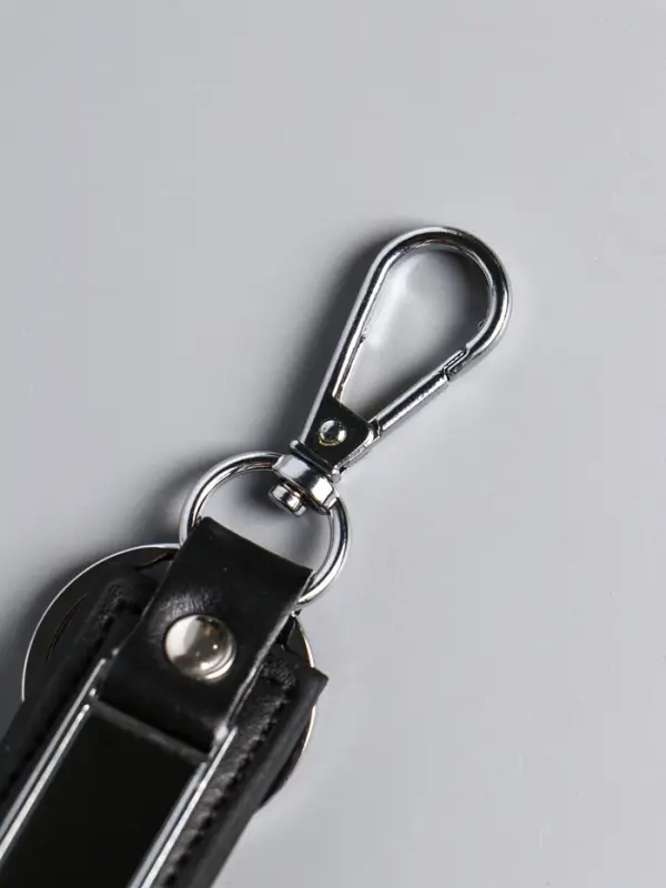 Брелок под нанесение кожзам, металл "Стиль" размер окна 4,5х1,3 см, чёрный 11,7х2,7х0,7 см   1090438