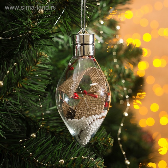 Ёлочный шар «Новый год», батарейки, 5 LED, свечение тёплое белое Ёлочный шар «Новый год», батарейки, 5 LED, свечение тёплое белое