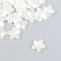 Декор для творчества пластик "Цветочек" жемчужный набор 35 шт 0,9х0,9 см