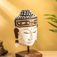 Сувенир &laquo;Голова Будды&raquo;, 10&times;16&times;27 см, дерево, белый