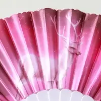 Веер пластик, текстиль "Олени" МИКС широкие лопасти 23 см