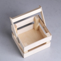 Кашпо деревянное 12&times;11&times;9 см "Однушка Лайт", двухреечное, натуральный Дарим Красиво