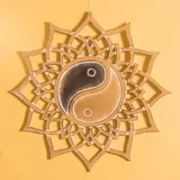 Панно "Инь Янь" МДФ, 40х40х1 см, цв. бежево-чёрный