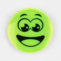 Светоотражающий значок &laquo;Удивлённый смайл&raquo;, d=5.8 см, жёлтый