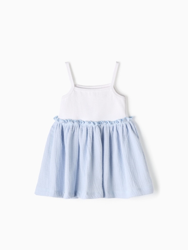 Сарафан Крошка Я Муслин, рост 80-86 см, голубой