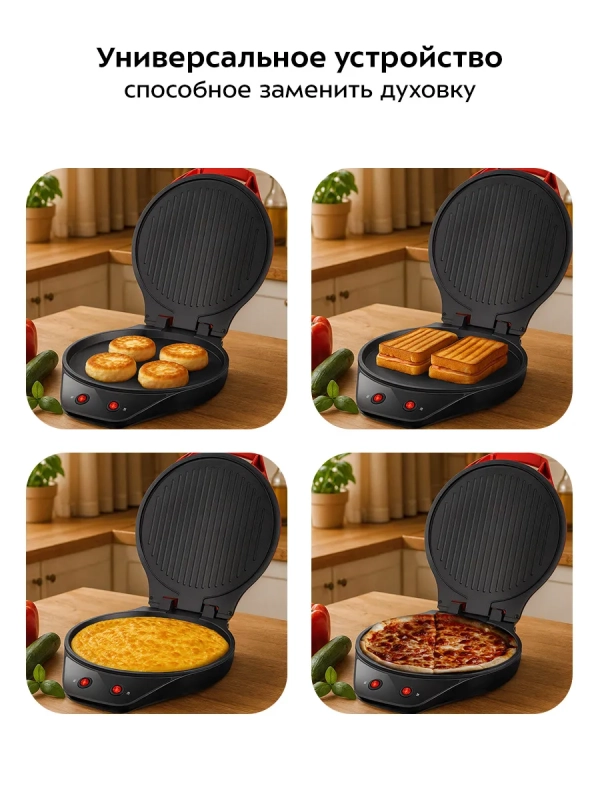 Пиццамейкер электрический КТ-4650 - 28,5 см - 1200 Вт