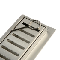 Трап ZEIN engr, c флaнцeм свободного вращ 360&deg;, 7*50 см, d=40/50 мм, нерж сталь, сатин