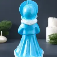 Свеча фигурная "Снегурочка" 8х7,5х15,5 см, цв. голубой