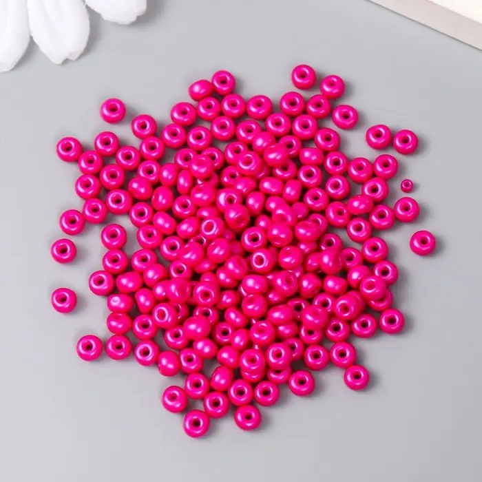 Бисер стекло 6/0 "Тёмно-розовый" 15 гр