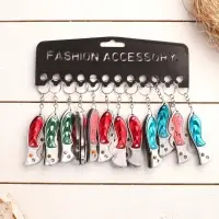 Нож складной, брелок "Акула" 11 см, микс, рукоять пластик