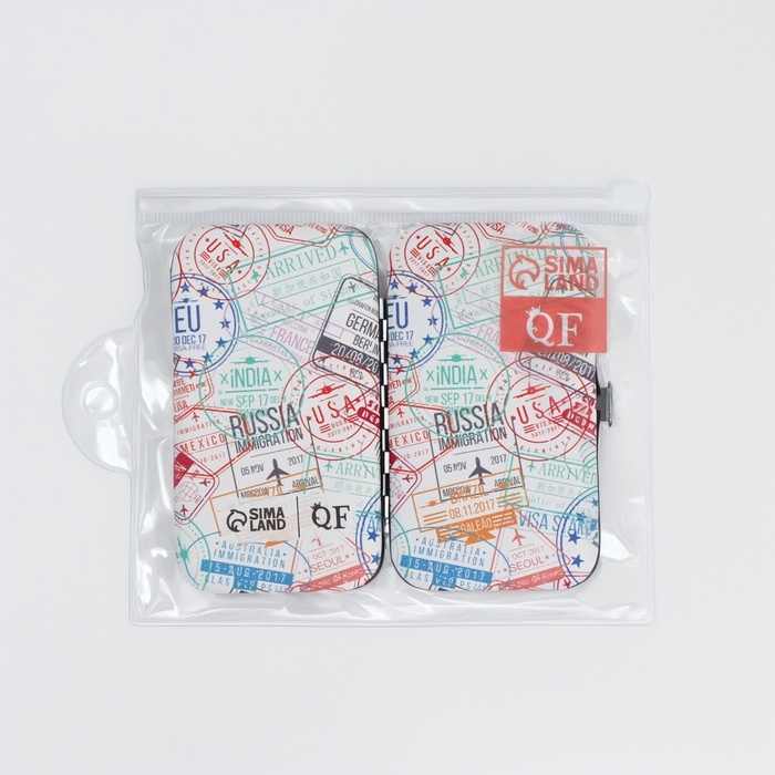 Набор маникюрный «Штамп», 6 предметов, в футляре, разноцветный Набор маникюрный «Штамп», 6 предметов, в футляре, разноцветный