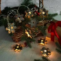 Новогодняя гирлянда &laquo;Снежинки&raquo;, длина 150 см