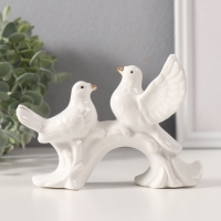 Сувенир керамика "Белые голуби на дуге" с золотом 3х12х9 см