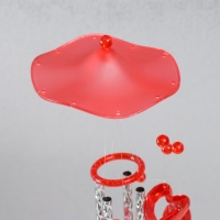 Музыка ветра пластик "Сердце" 4 трубочки 11 фигурок  50 см