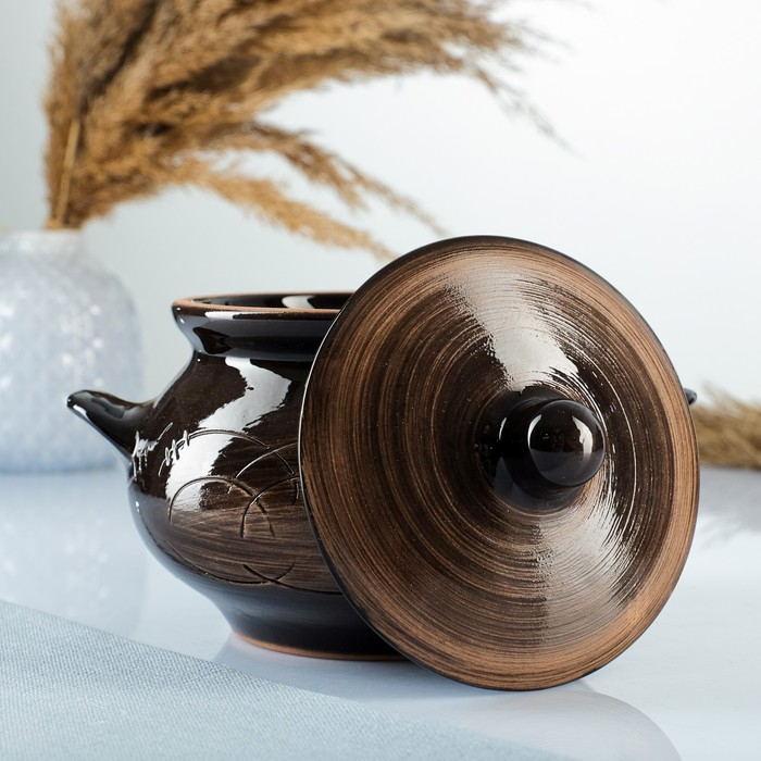 Горшок керамический для запекания Горшок керамический для запекания "Русский" 0,95л / 14х15см, старина