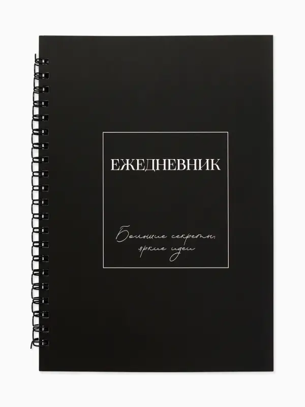 Ежедневник в мягкой обложке А5, 60 листов в точку "Черный"